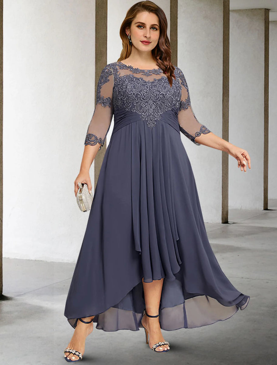 A-Line Mother of the Bride Dresses Plus Size Hide Belly Curve Elegant