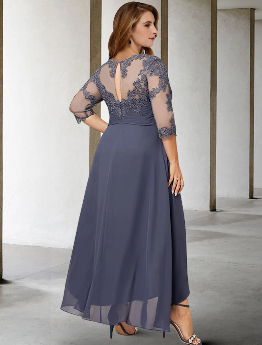 A-Line Mother of the Bride Dresses Plus Size Hide Belly Curve Elegant