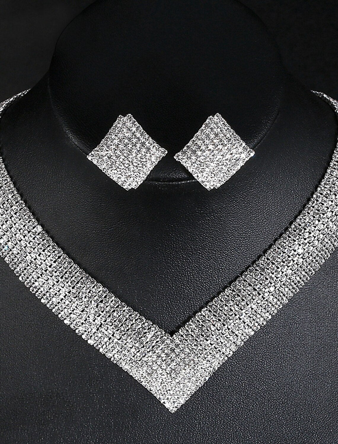 1 set Jewelry Set Drop Earrings For Women's Synthetic Diamond Wedding Party Gift Rhinestone Vintage Geometrical Link