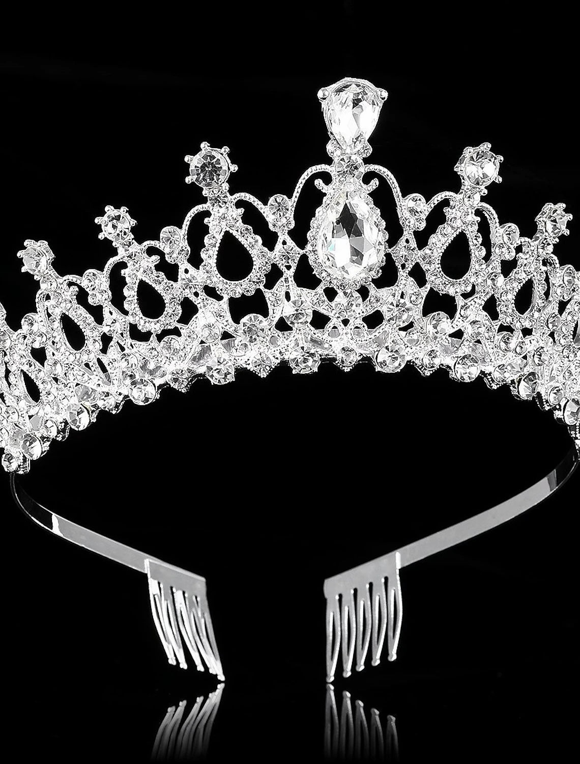 Crystal Tiara Crown for Women Prom Queen Crown Quinceanera  Crowns Princess Crown Rhinestone Crystal Bridal Crowns Tiaras for Women Silver Gold Color