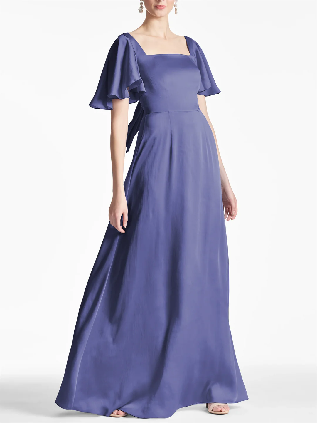 A Line Neck Floor Length Mother Of The Bride Dresses