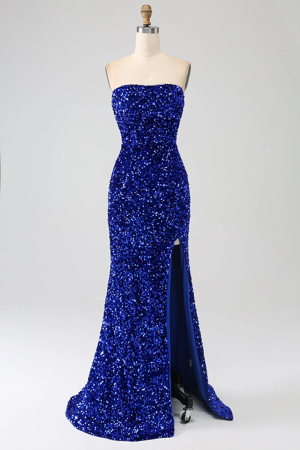 Mermaid Strapless Sequins Long Prom Dress
