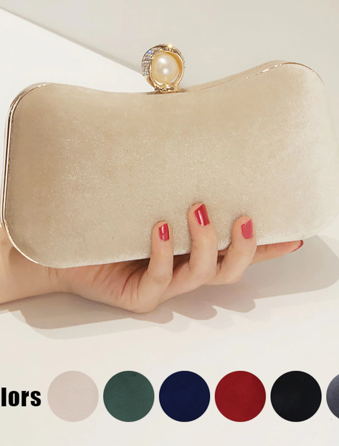 Clutch für Damen, Abendtasche aus Cord, für Partys, Brautpartys, Urlaub, Kristalle, Kette, großes Fassungsvermögen, leicht