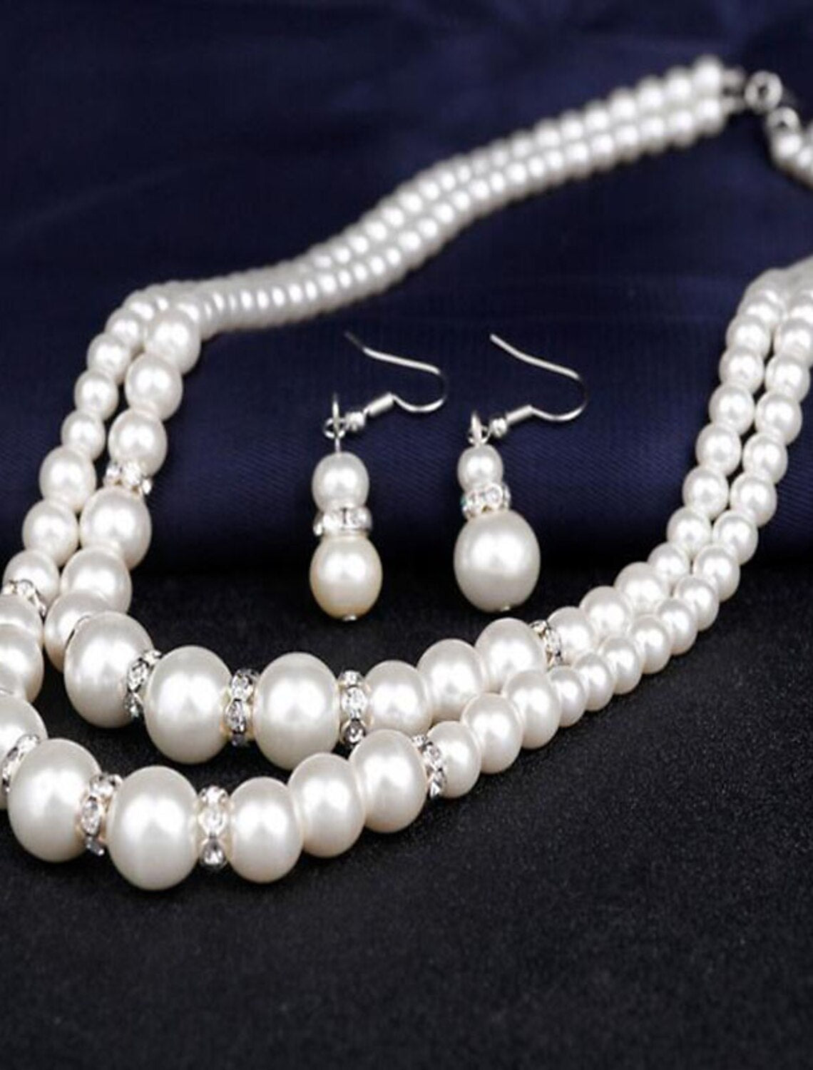 Necklace Earrings For Women's Pearl Party Wedding Gift Pearl Double Strand / Bridal Jewelry Sets / Engagement