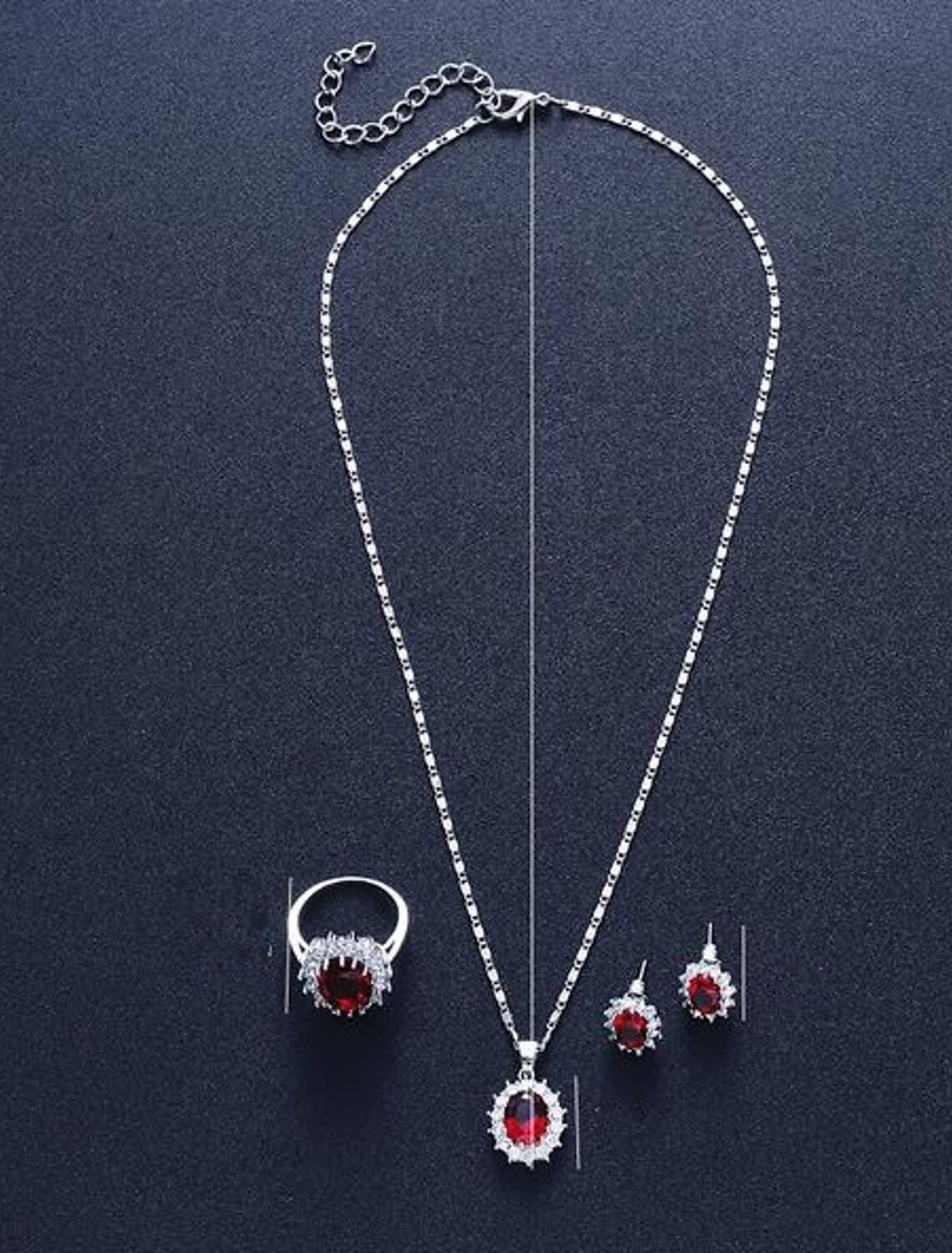 1 set Stud Earrings Pendant Necklace For Women's Party Holiday Rhinestone Glass Alloy / Band Ring