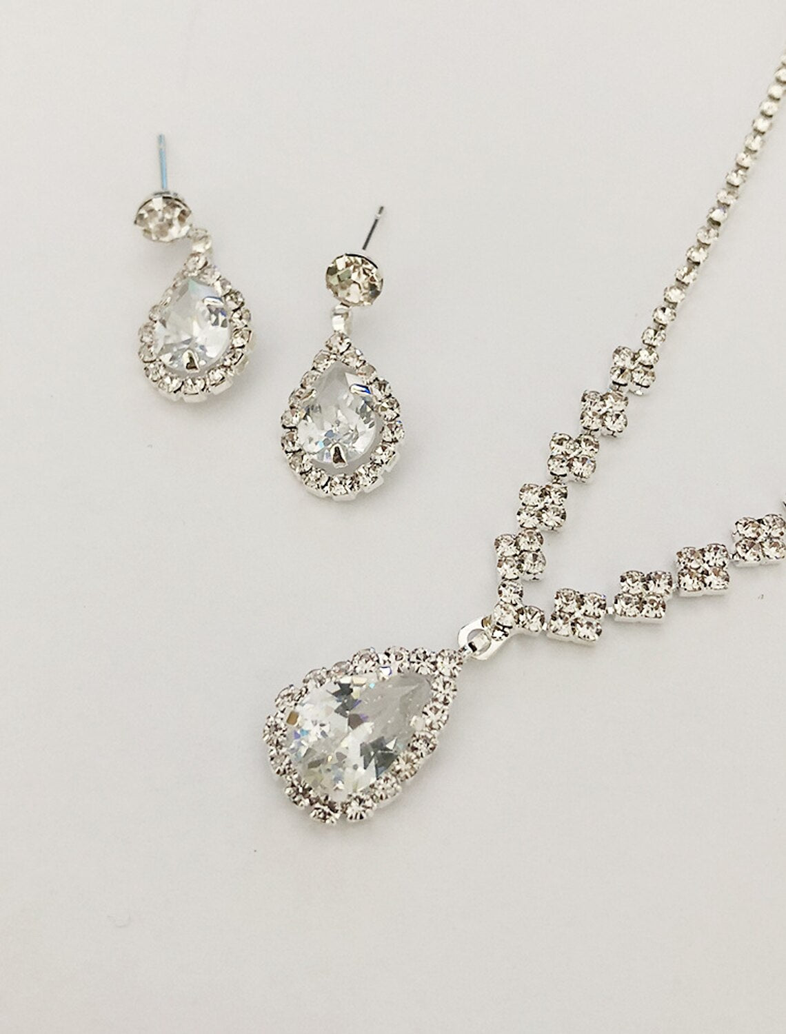 1 set Jewelry Set Bridal Jewelry Sets For Women's Wedding Anniversary Evening Rhinestone Alloy Briolette Drop / Engagement