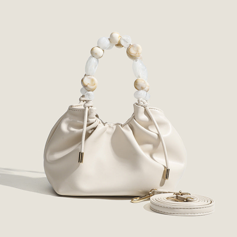 Schicke Clutch für Damen mit einzigartigem Perlengriff, elegante Abendtasche