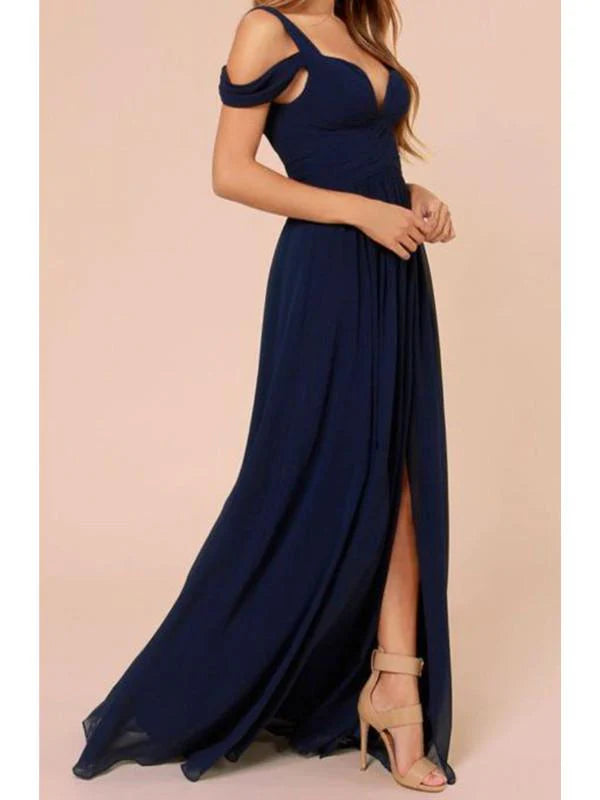 A Line Off Shoulder Long Prom Dress Formal Dress Bridesmaid Dresses