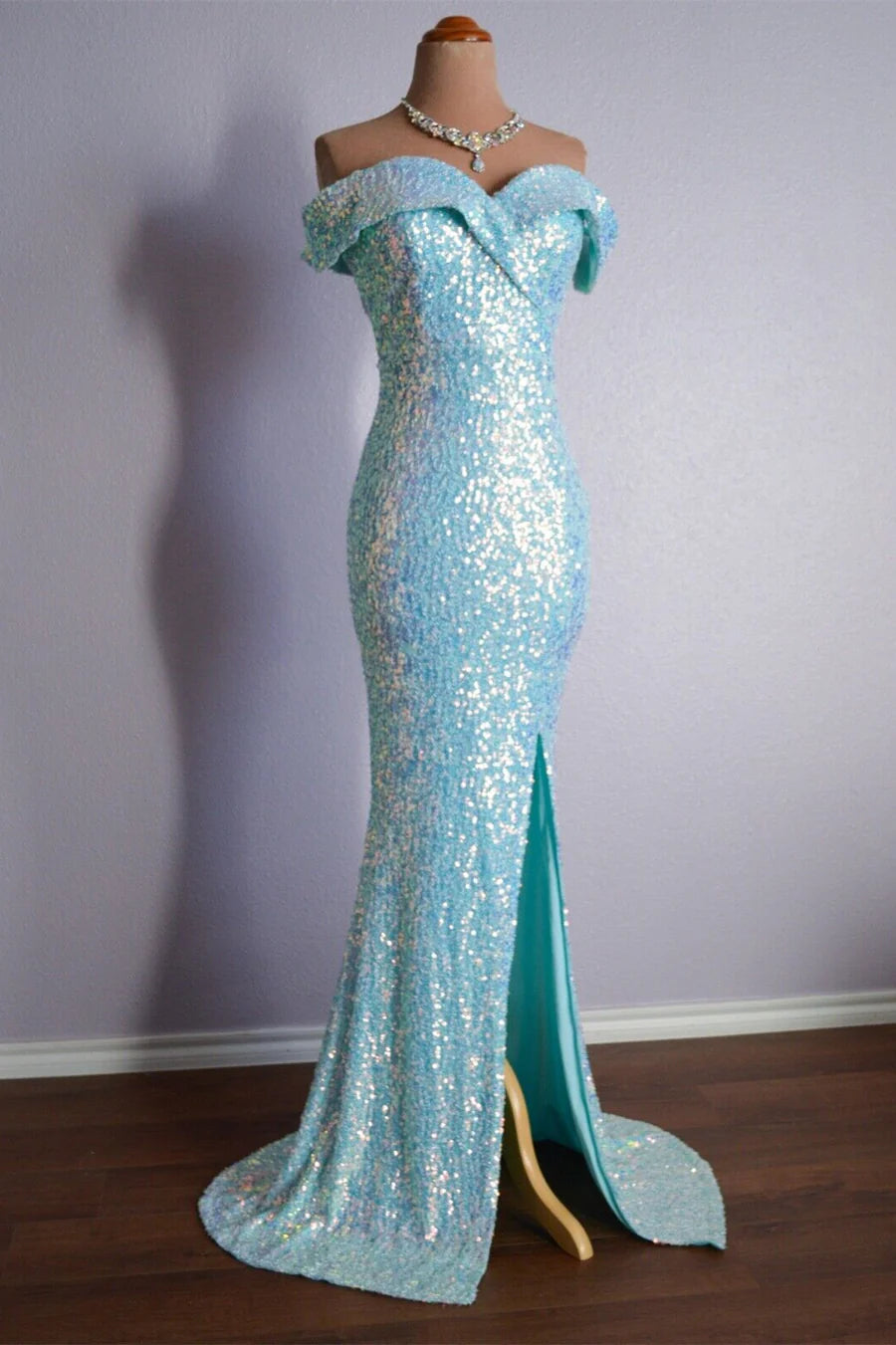 Mermaid Sparkly Long Prom Dresses Formal Dress