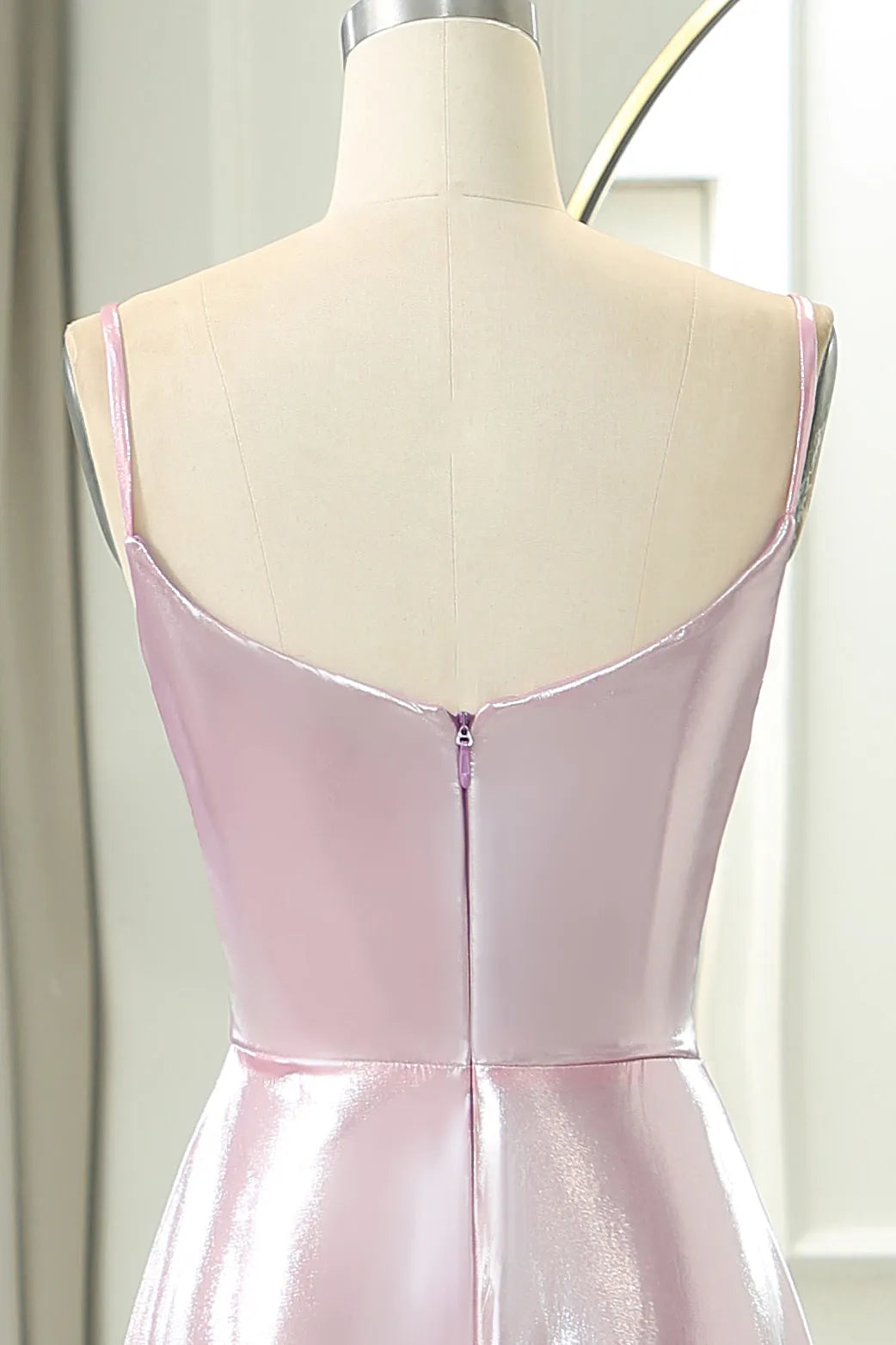 A-Line Spaghetti Straps Long Prom Dress With Slit