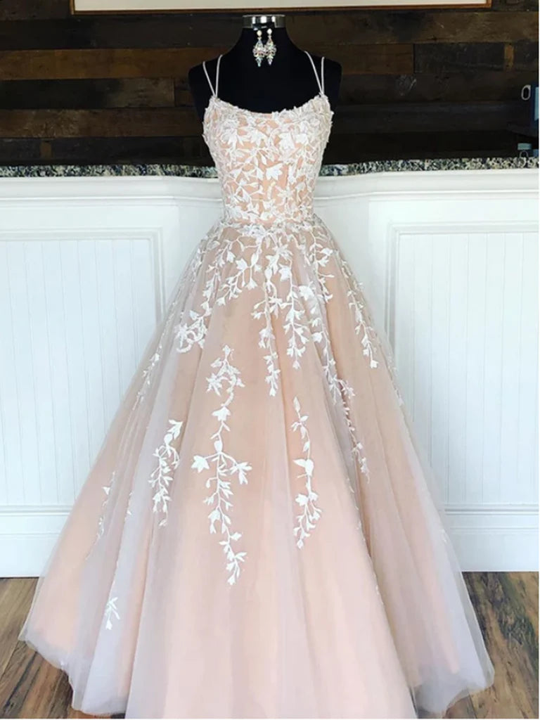 Tulle Lace Long Prom Dress Long Evening Dress