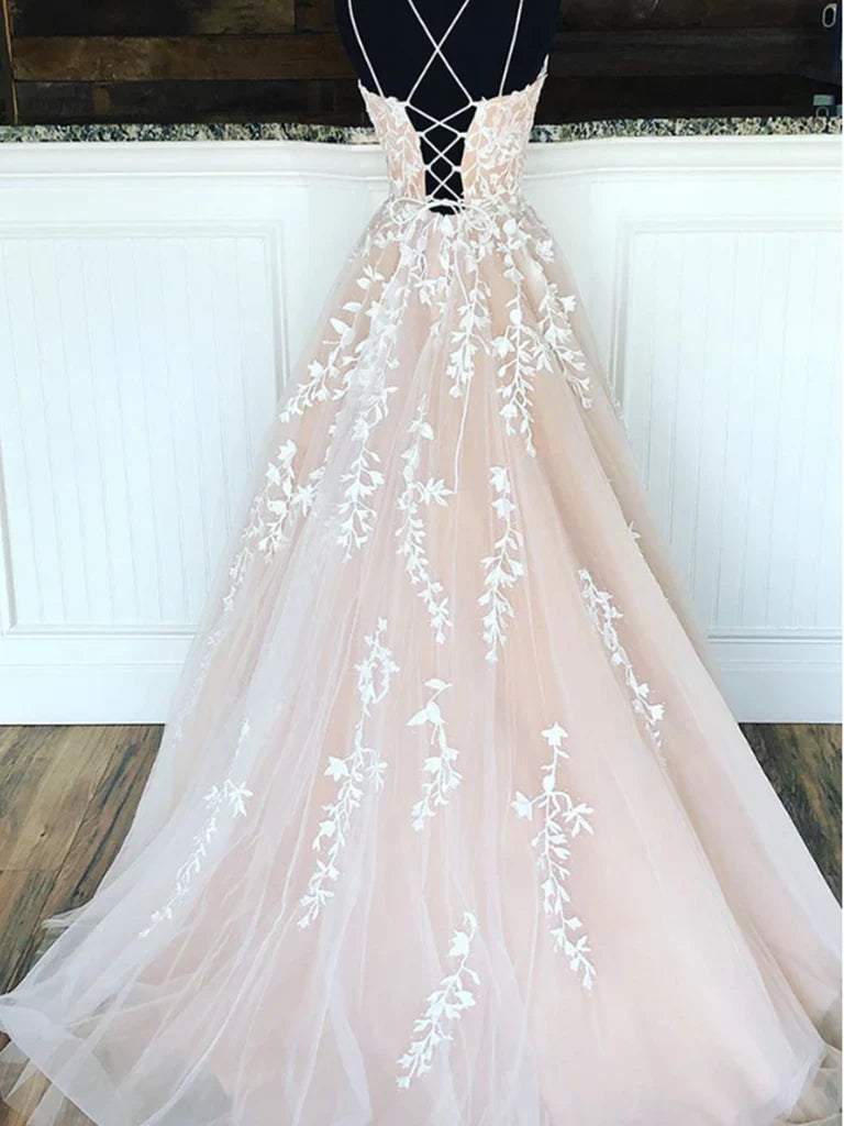 Tulle Lace Long Prom Dress Long Evening Dress