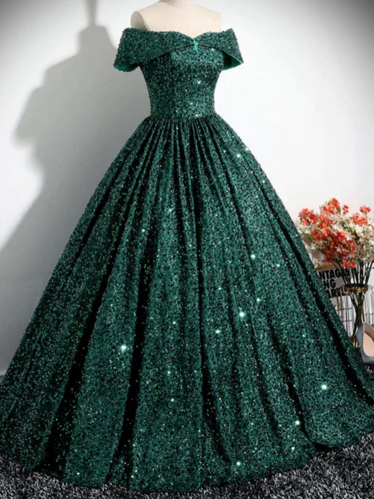 Formal Off Shoulder Sequins Long Prom Dresses