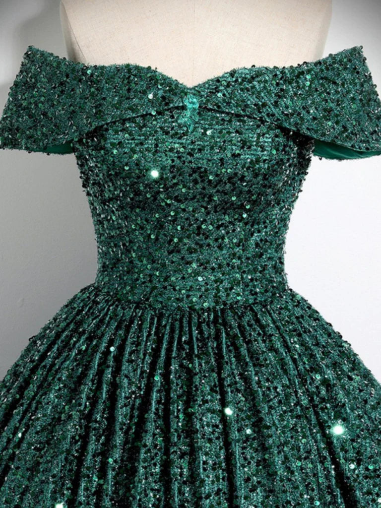Formal Off Shoulder Sequins Long Prom Dresses