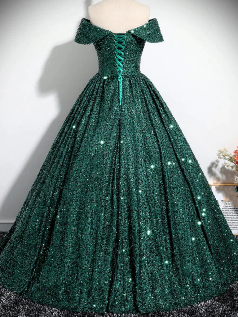 Formal Off Shoulder Sequins Long Prom Dresses
