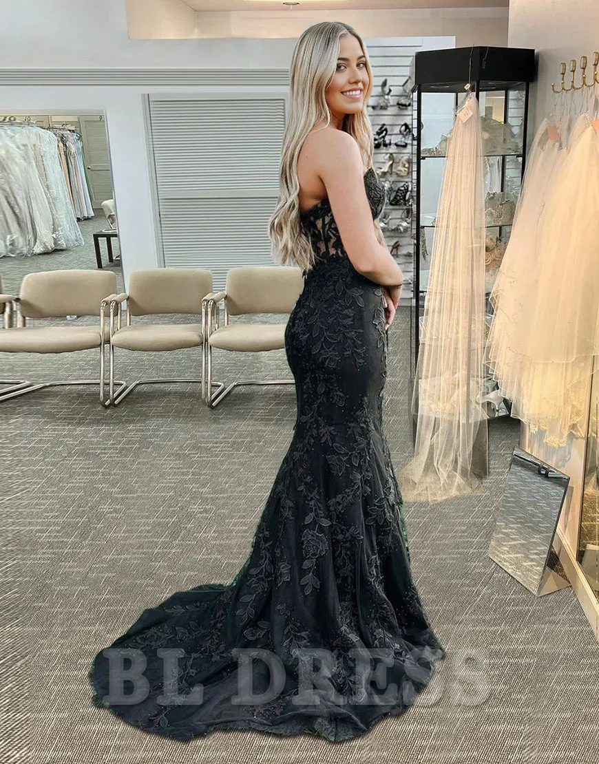 Mermaid Elegant Lace Sweetheart formal dresses evening gown Prom Dress