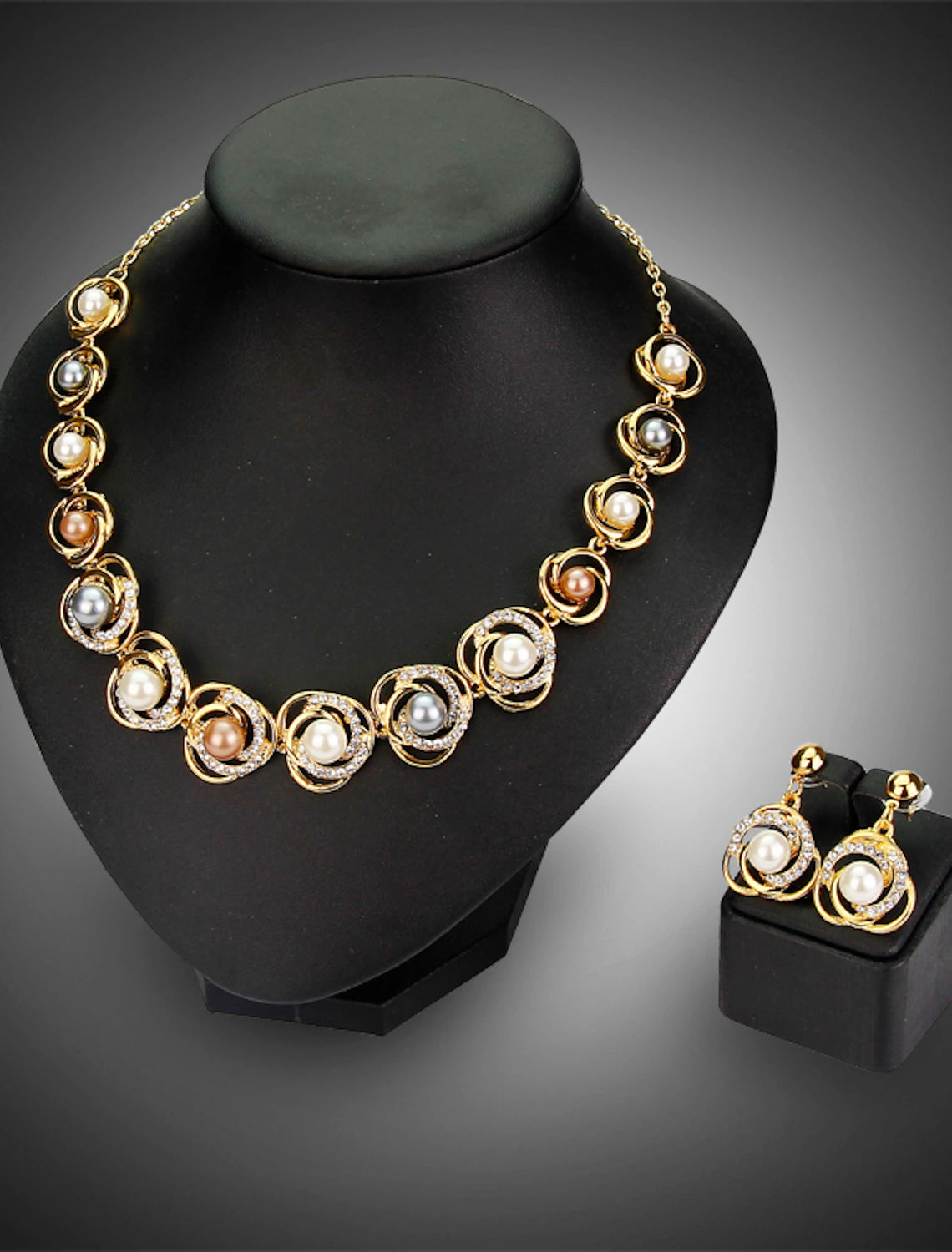 1 set Jewelry Set Bridal Jewelry Sets For Women's Christmas Wedding Party Evening Imitation Pearl Rhinestone Plated Cut Out Precious / Gift