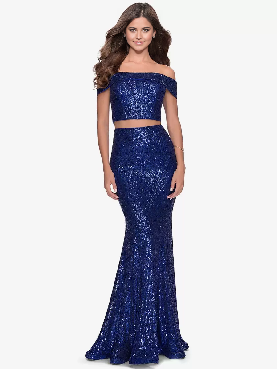 Mermaid Sequined Bateau Neck Sleeveless formal dresses Bridesmaid Dresses evening gown Prom Dress