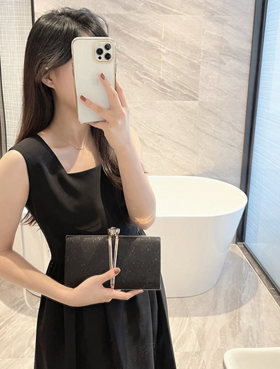 Damen Clutch Abendtasche Handgelenk Clutch Taschen Party Brautparty Urlaub Strass Kette Große Kapazität Leicht Langlebig Solide