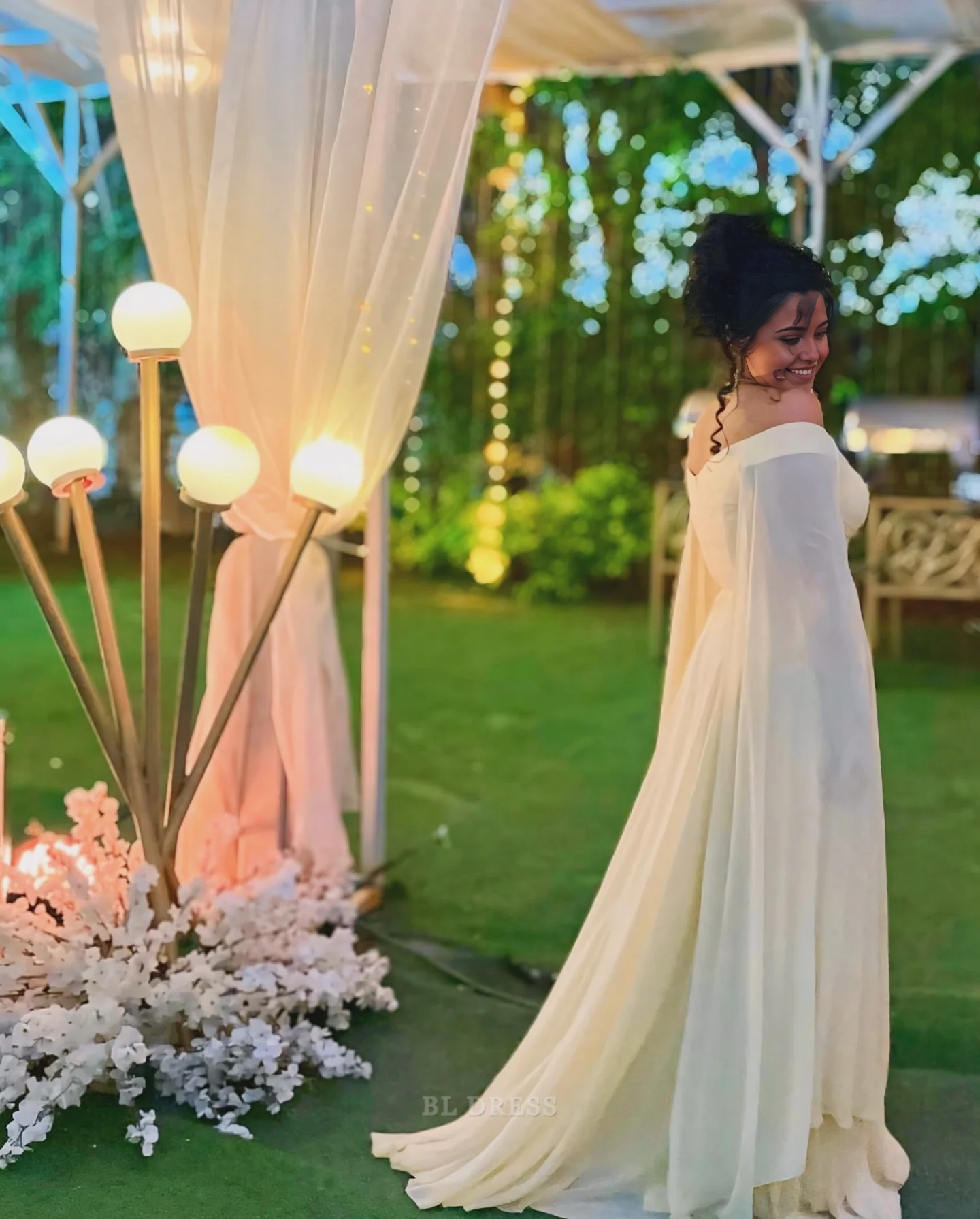 A Line Off Shoulder Yellow formal dresses Bridesmaid Dresses evening gown Prom Dress