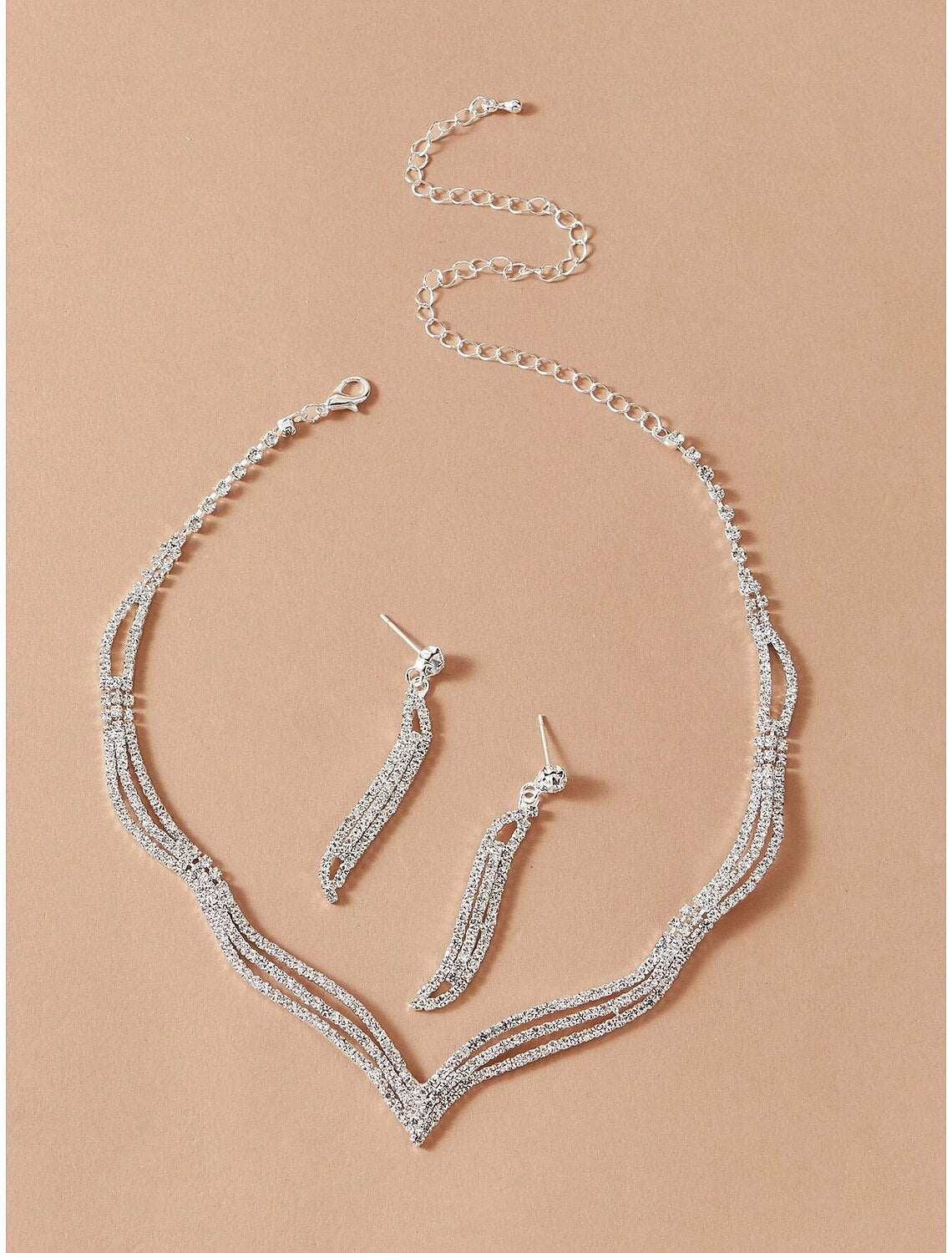 1 set Jewelry Set Bridal Jewelry Sets For Women's Wedding Party Evening Gift Rhinestone Alloy Blessed