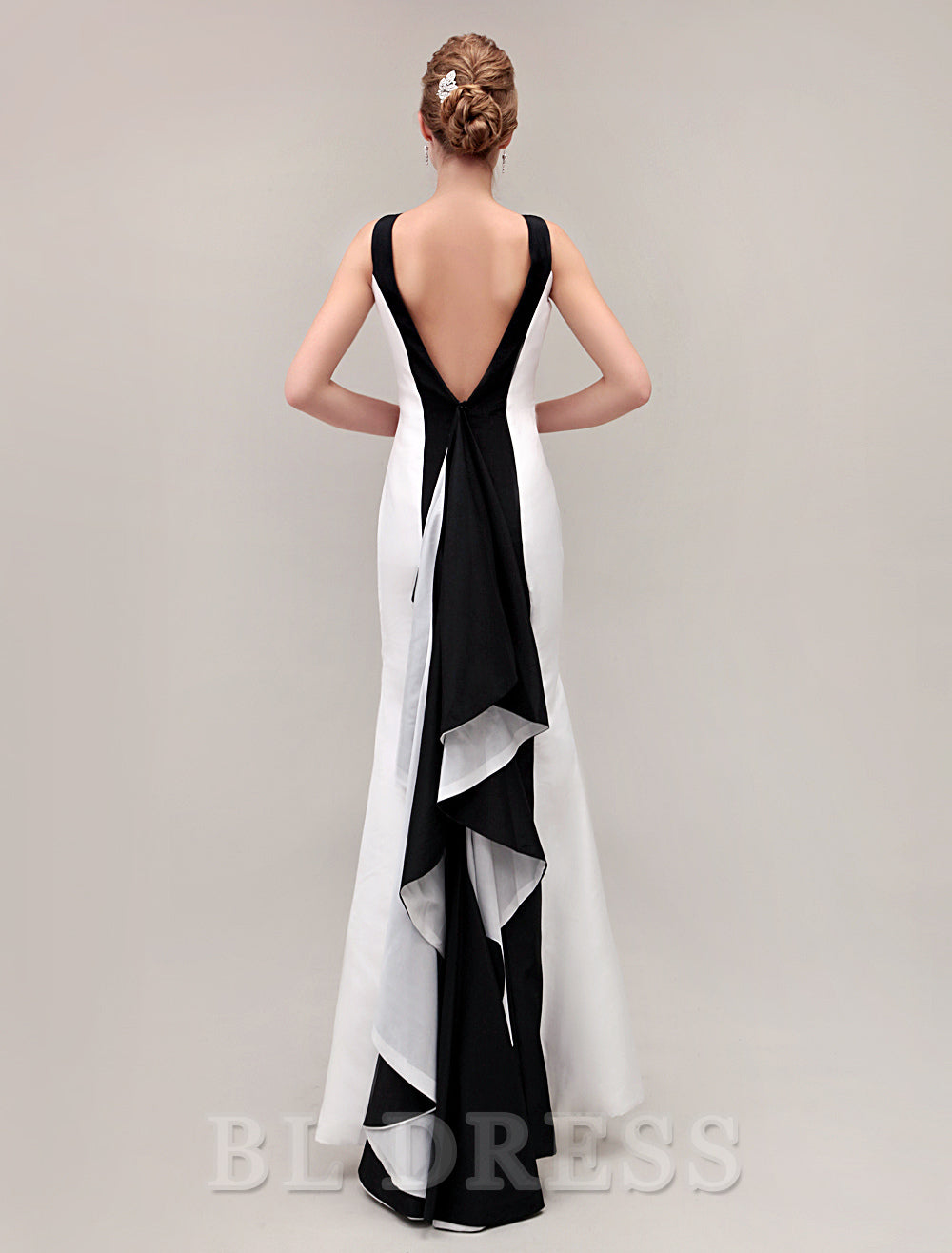 Mermaid sleeveless Ruffles Backless formal dresses Bridesmaid Dresses evening gown Prom Dress