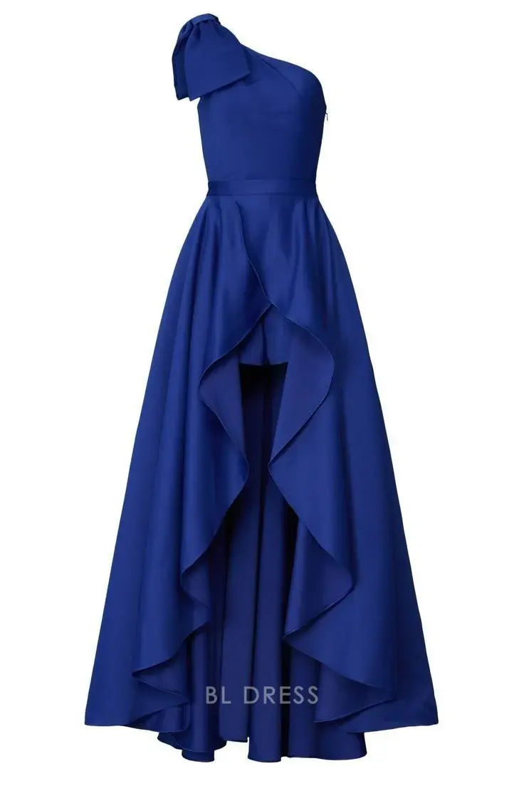 A-line One Shoulder Ruffle formal dresses Bridesmaid Dresses evening gown Prom Dress