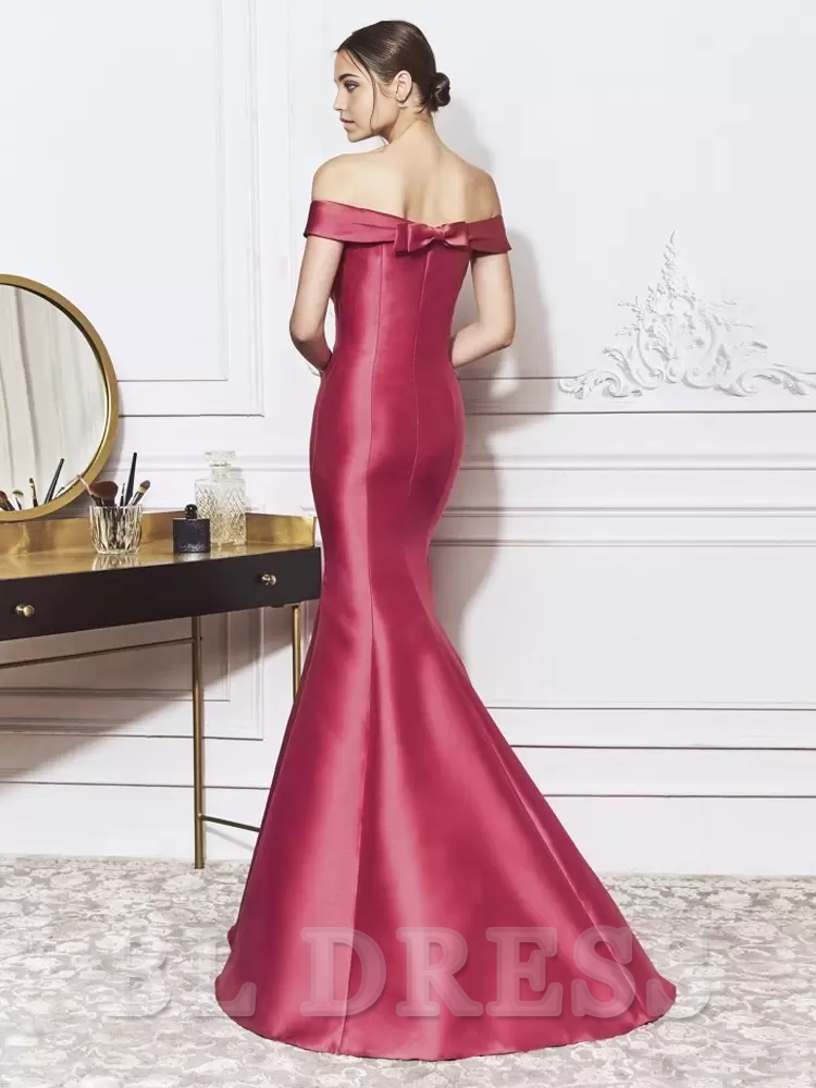 Mermaid V-Neck Floor-Length Bows Elegant formal dresses Bridesmaid Dresses evening gown Prom Dress