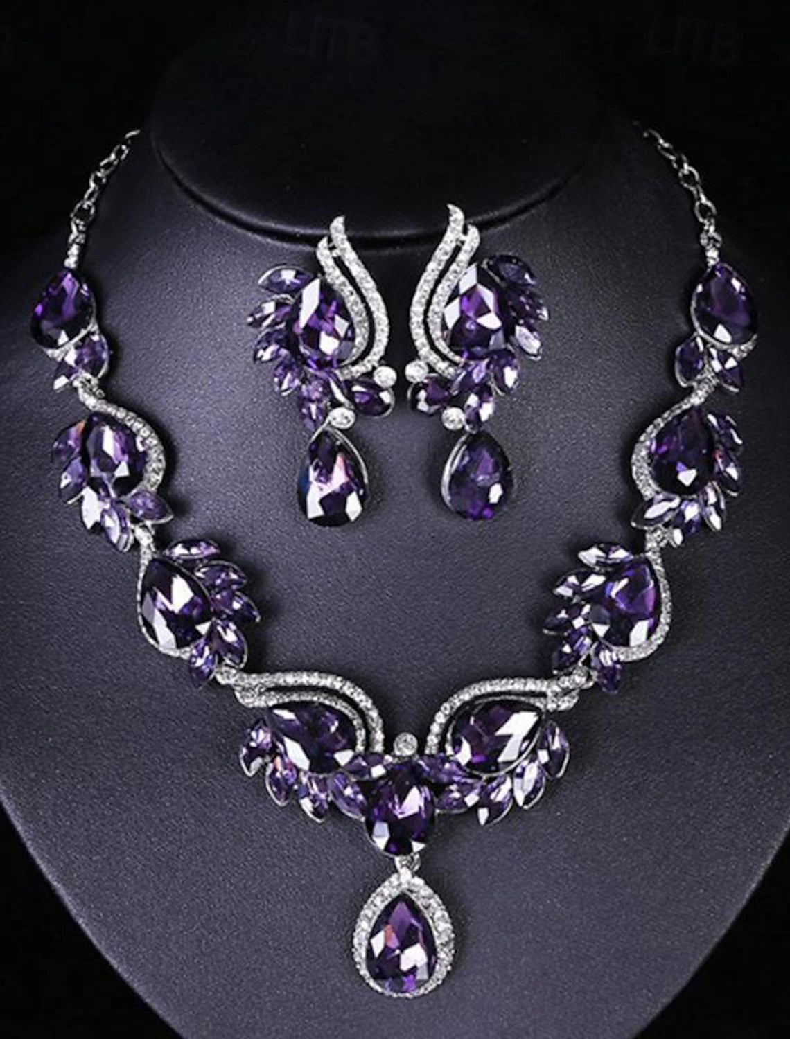 Jewelry Set 3pcs Glass Alloy 1 Necklace Earrings Women's Elegant Fashion Geometrical Geometric Jewelry Set For Wedding Party Wedding Guest