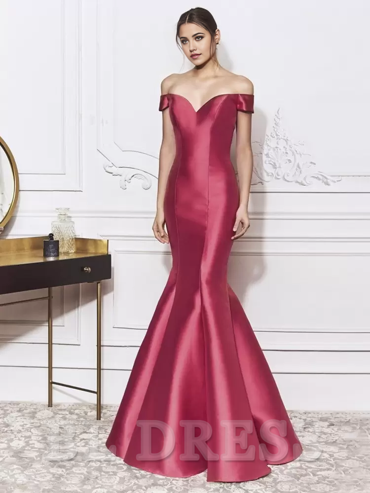 Mermaid V-Neck Floor-Length Bows Elegant formal dresses Bridesmaid Dresses evening gown Prom Dress