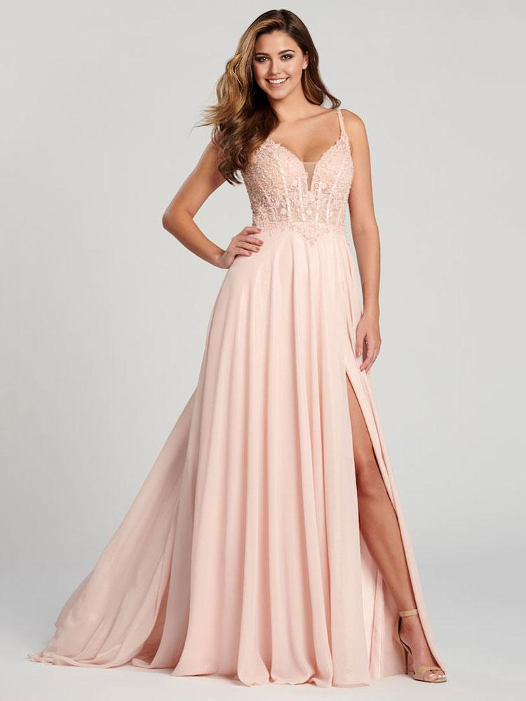 A-Line V-Neck Sleeveless Backless Split Front formal dresses Bridesmaid Dresses evening gown Prom Dress