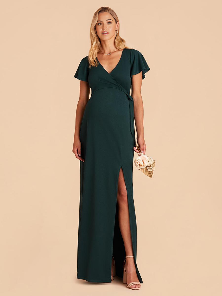 A-Line V-Neck Chiffon Floor-Length formal dresses Bridesmaid Dresses evening gown Prom Dress