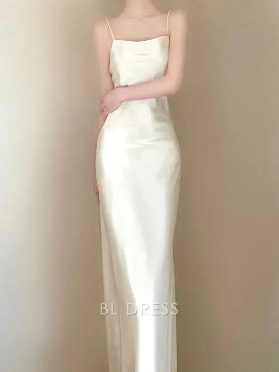 Sheath Elegant Spaghetti Straps Long formal dresses Bridesmaid Dresses evening gown Prom Dress