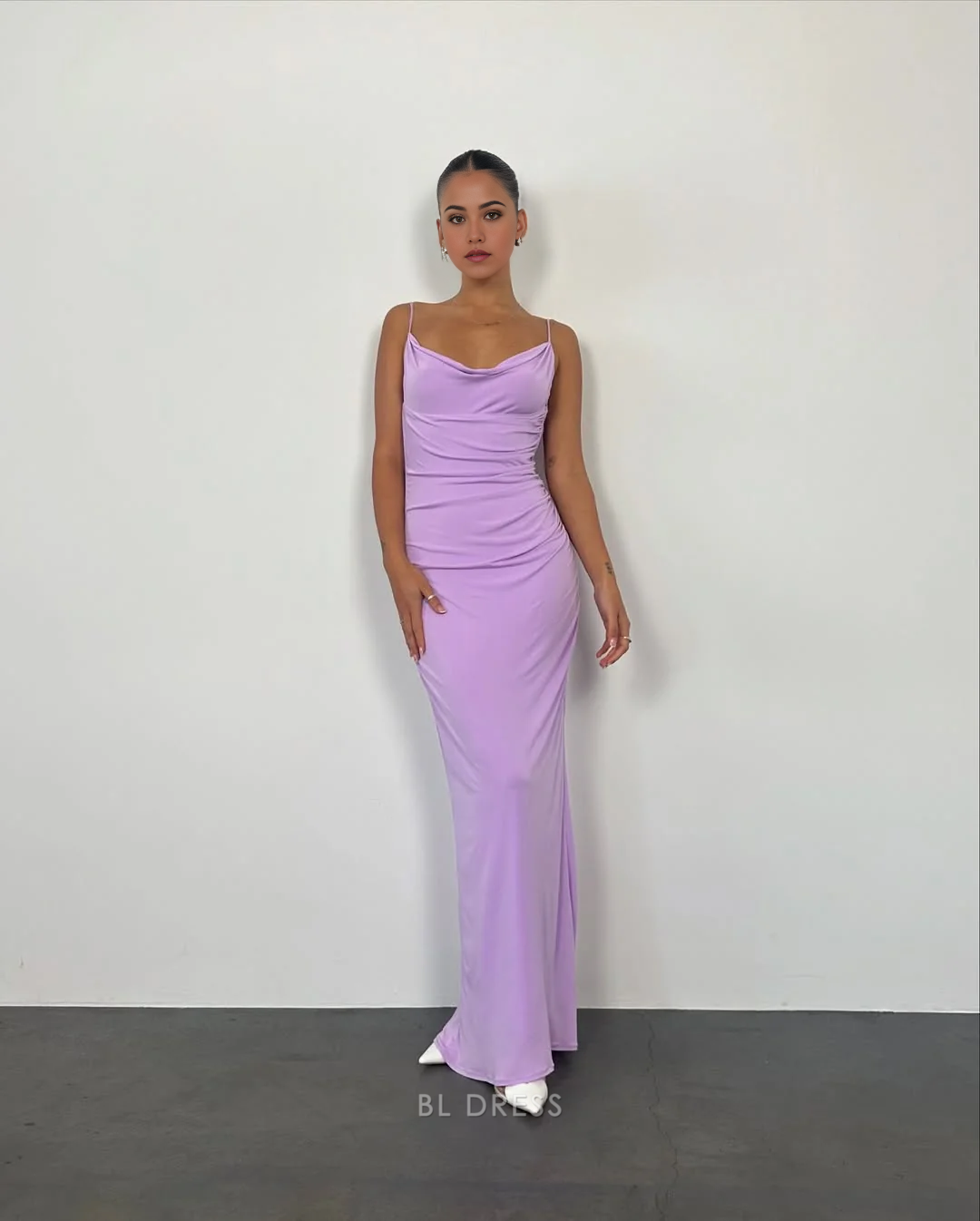 Sheath Spaghetti Straps Backless Light Purple Long formal dresses Bridesmaid Dresses evening gown Prom Dress