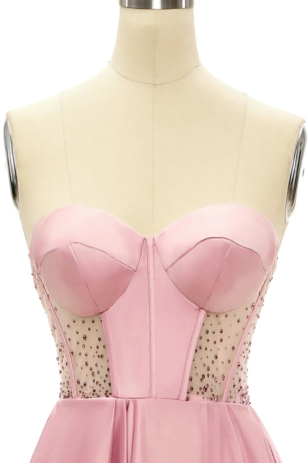 A-line Beaded Sweetheart Long Prom Dress