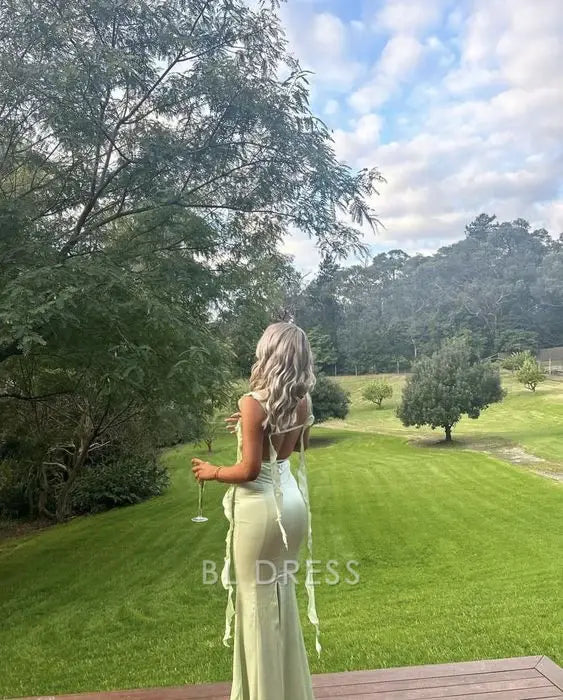 Sheath Charming Backless formal dresses Bridesmaid Dresses evening gown Prom Dress