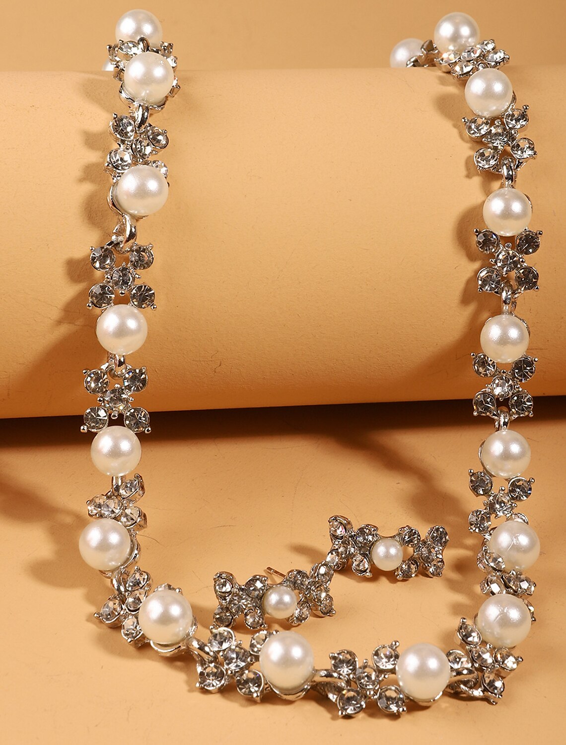 Bridal Jewelry Sets 1 set Imitation Pearl Rhinestone 1 Necklace Earrings Women's Elegant Korean Jewelry Set For Wedding Party Anniversary