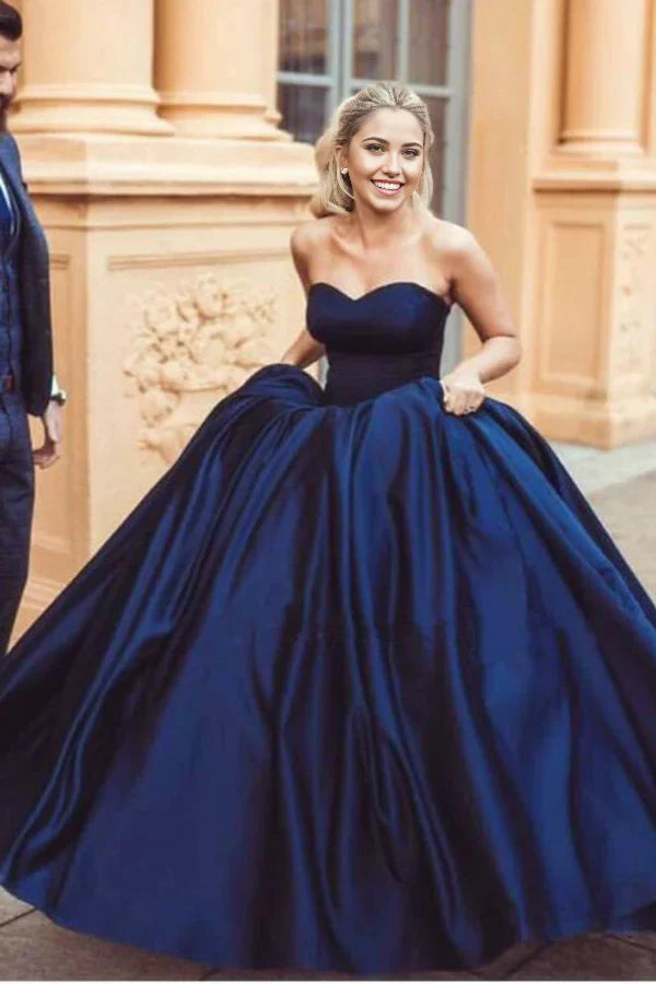 A-line Ball Gown Sweetheart Long Prom Dress Evening Dress