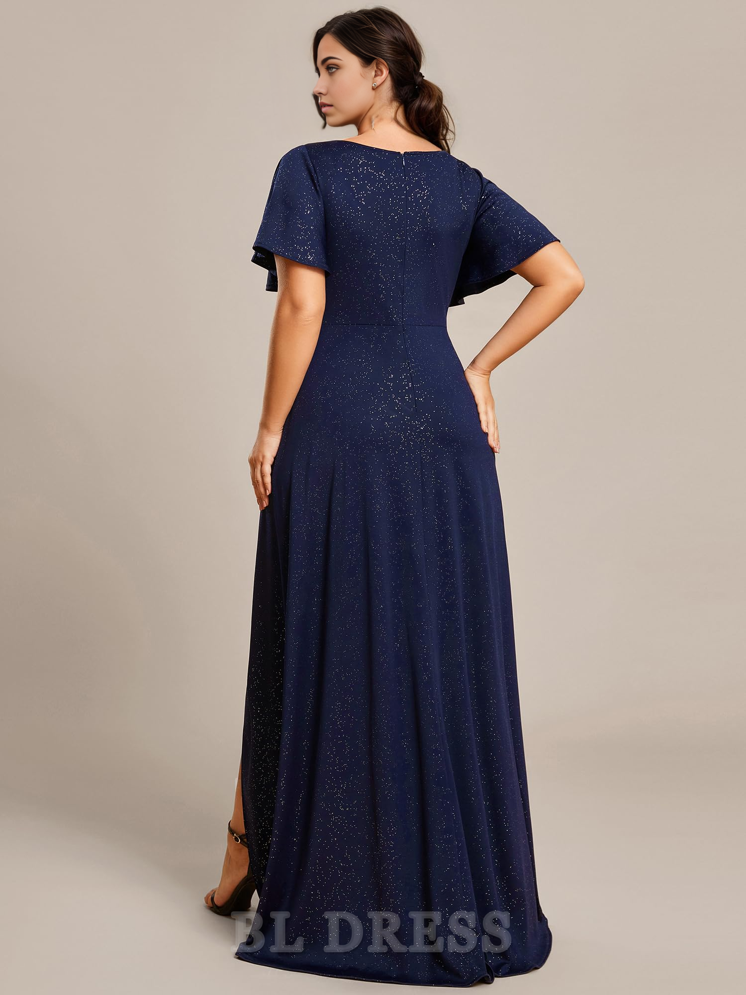 Plus Size A-line High Low Ruffles formal dresses Wedding Guest Dress evening gown Bridesmaid Dresses