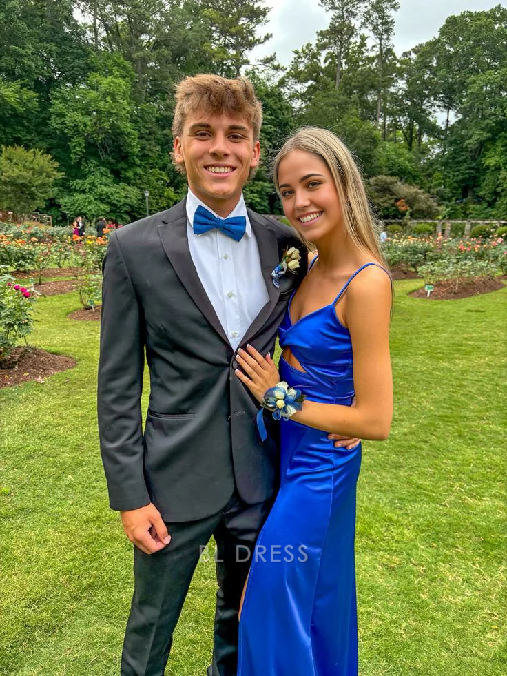 Sheath V Neck Spaghetti Straps Blue Long formal dresses Bridesmaid Dresses evening gown Prom Dress