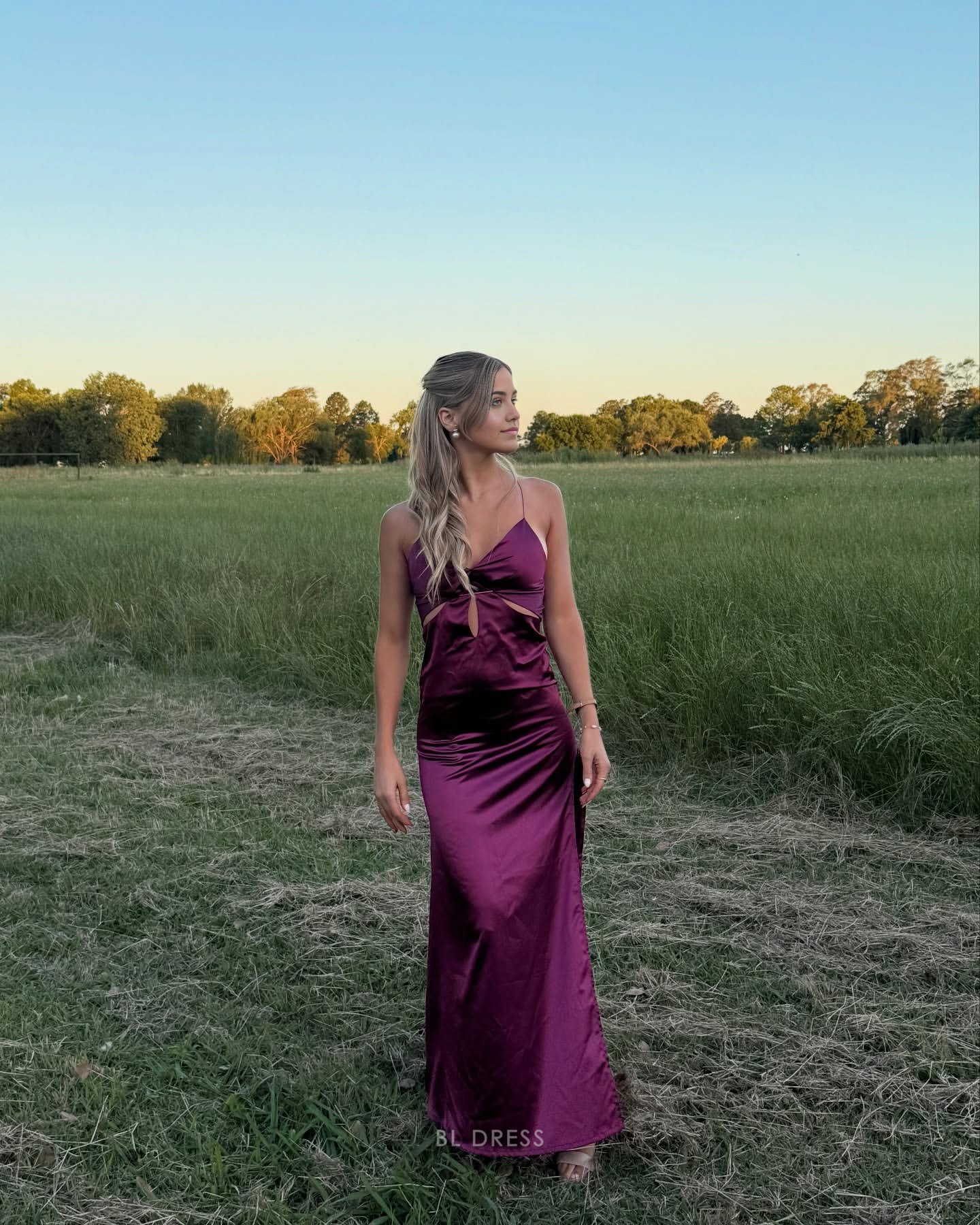 Mermaid V-Neck Lace Up Back Satin formal dresses Bridesmaid Dresses evening gown Prom Dress