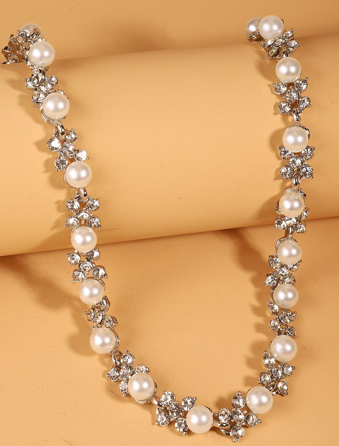 Bridal Jewelry Sets 1 set Imitation Pearl Rhinestone 1 Necklace Earrings Women's Elegant Korean Jewelry Set For Wedding Party Anniversary