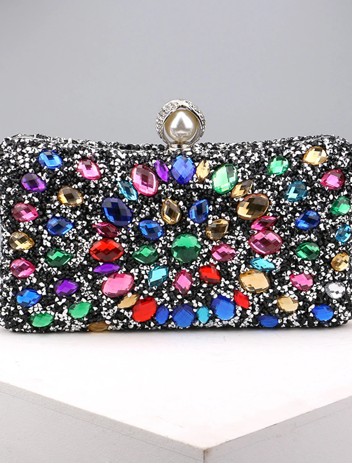 Damen Clutch, Abendtasche, Handgelenk-Clutch, Party, Alltag, Brautparty, Strass, Perlen, Kette, großes Fassungsvermögen, leicht, langlebig