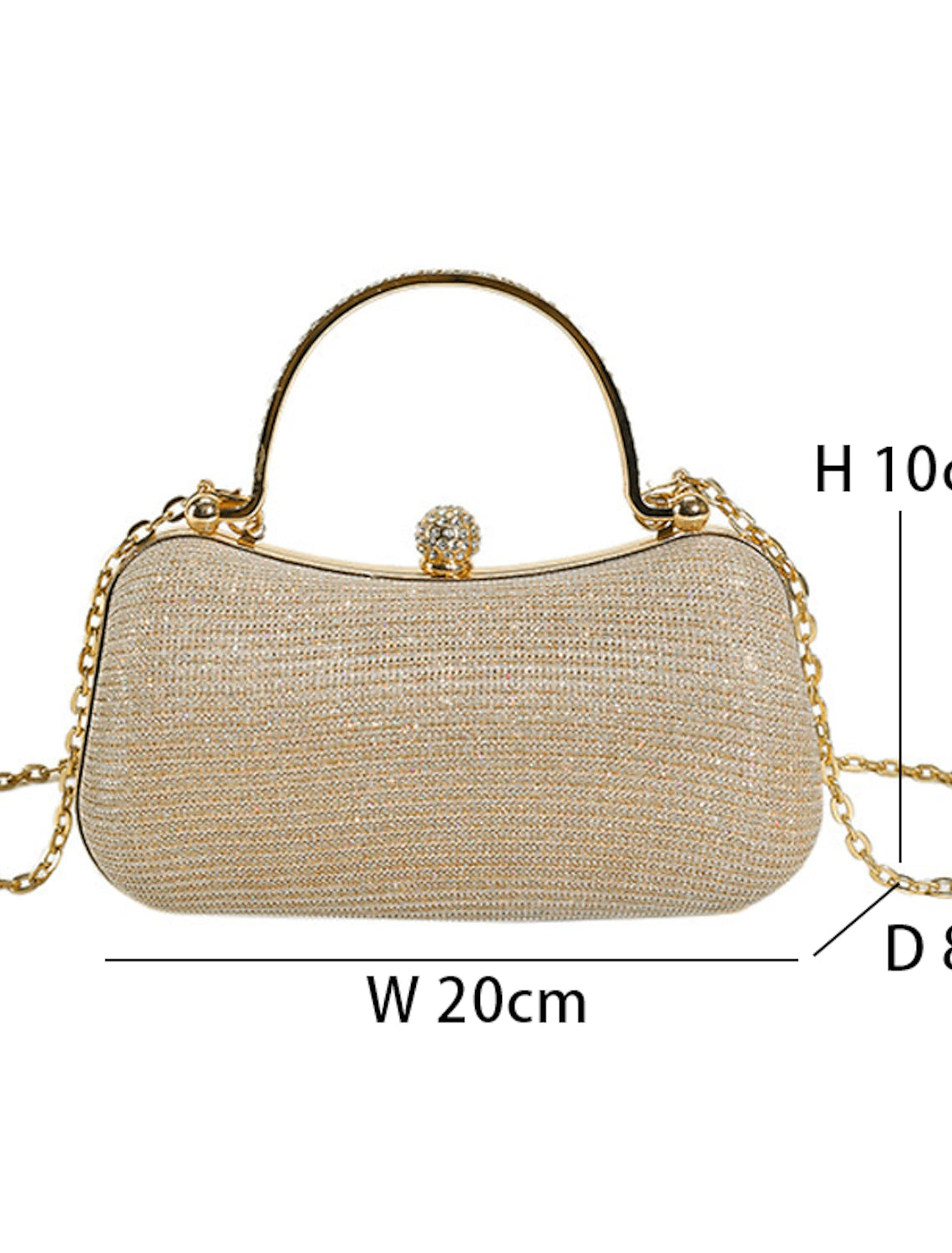 Women's Clutch Evening Bag Wristlet Clutch Bags PU Leather Party Bridal Shower Holiday Rhinestone Chain Large Capacity Waterproof Lightweight