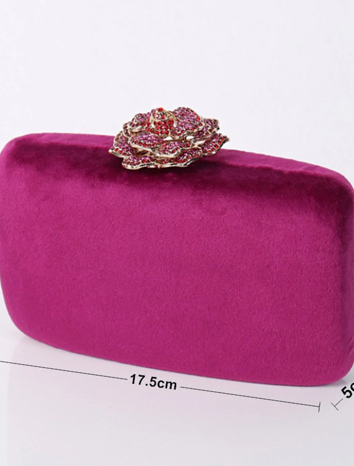Women's Clutch Bags Velvet Wedding Party Bridal Shower Crystals Chain Plain Solid Colored