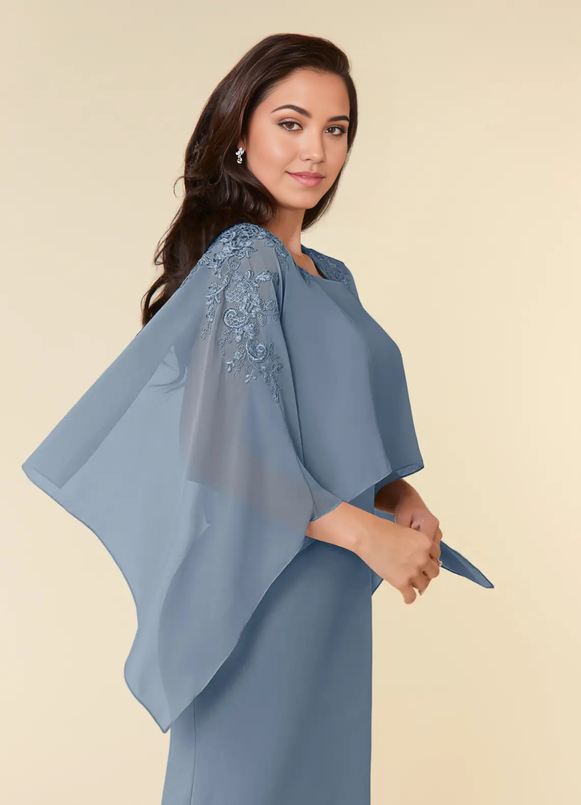 Sheath Lace Chiffon Tea Length formal dresses evening dress Mother of the Bride Dresses