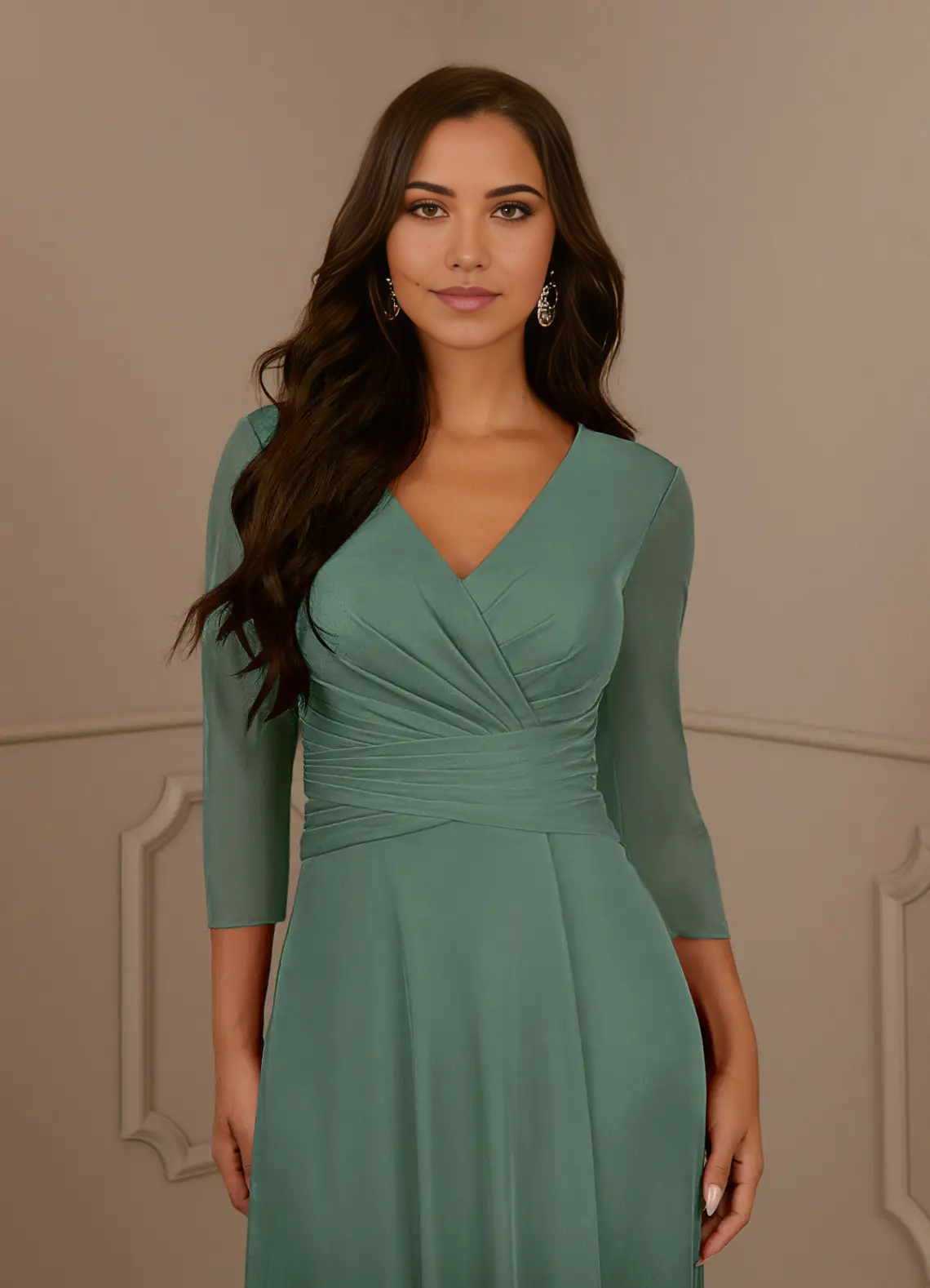 A-Line V-Neck formal dresses evening gown Mother of the Bride Dresses With Pleated