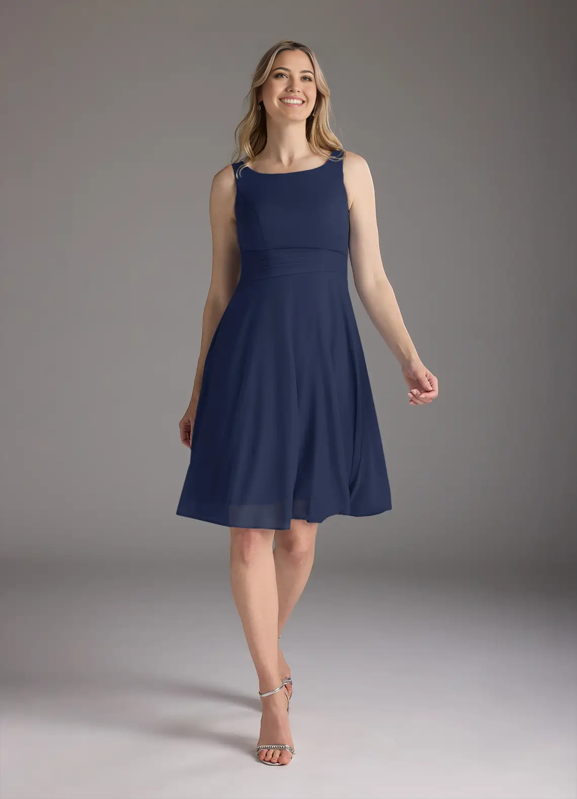 Two Piece A-Line Pleated Dark Navy formal dresses evening dress Mother of the Bride Dresses