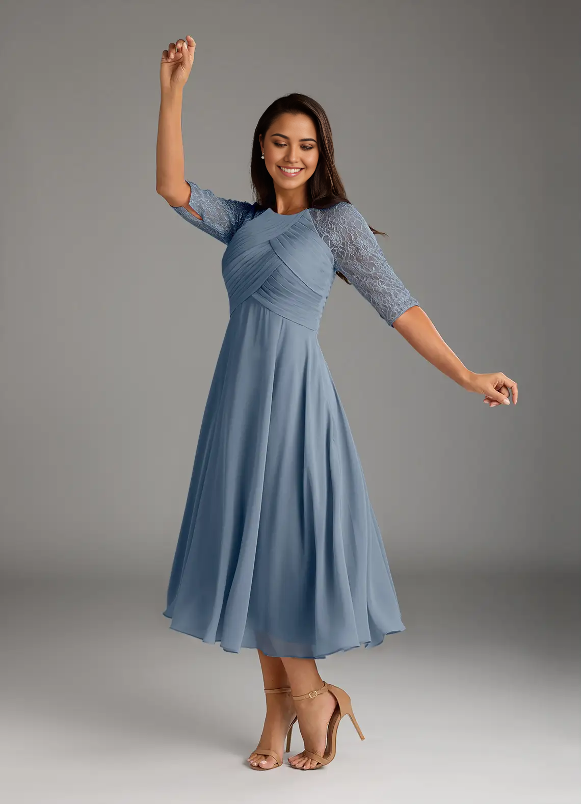 A-Line Scoop lace Chiffon formal dresses evening dress Mother of the Bride Dresses