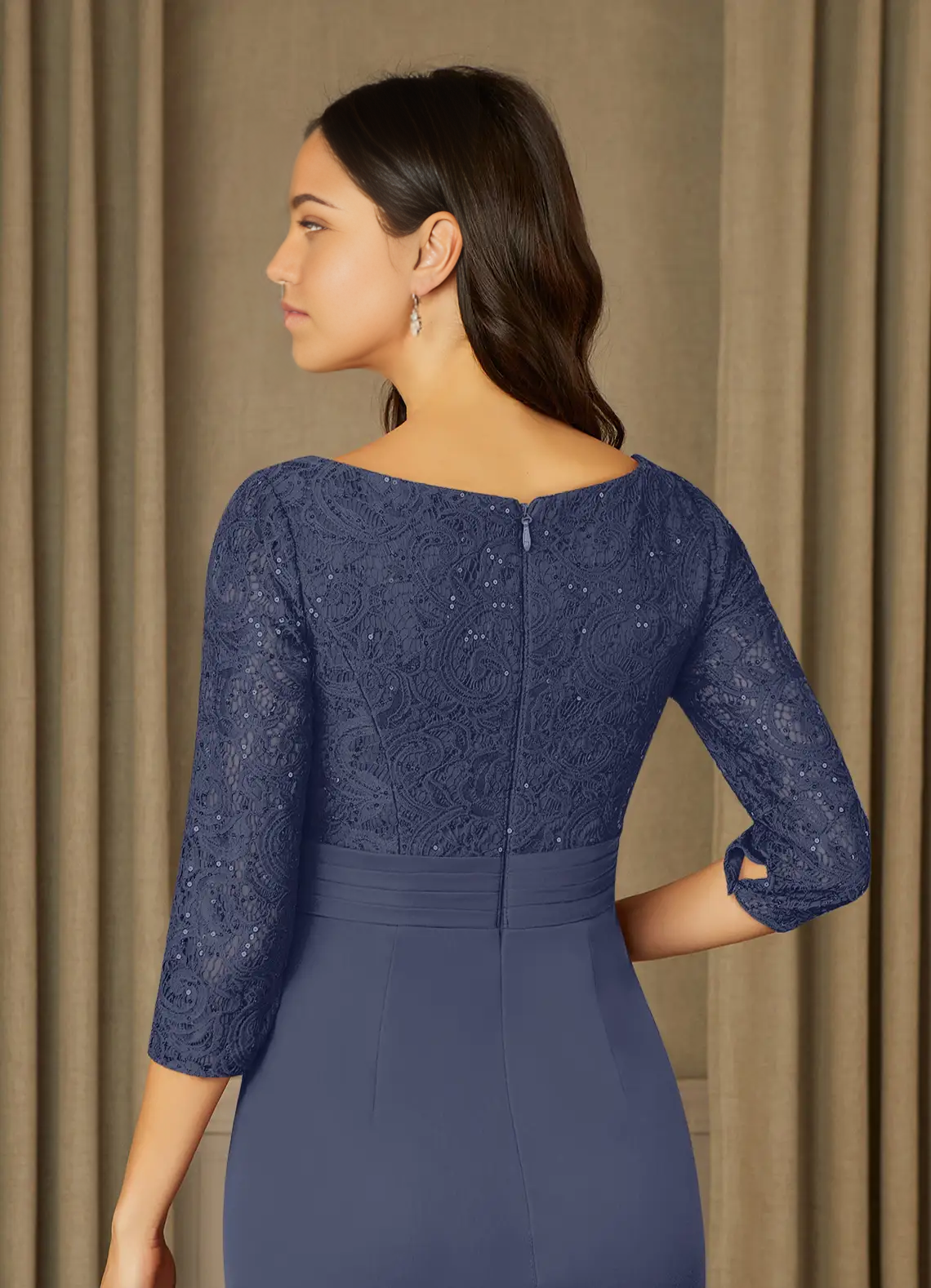 Sheath Scoop Sequins Lace Stormy formal dresses evening dress Mother of the Bride Dresses